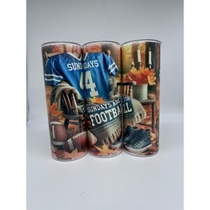 Sundays‎ Are for Football – Fall Tumbler Set with Jersey, Leaves & Gear